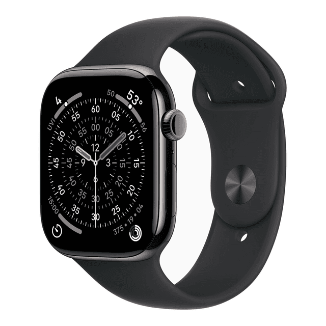 Apple Watch Series 11 gps + mobiel netwerk 46 mm, leisteenkleurig titanium