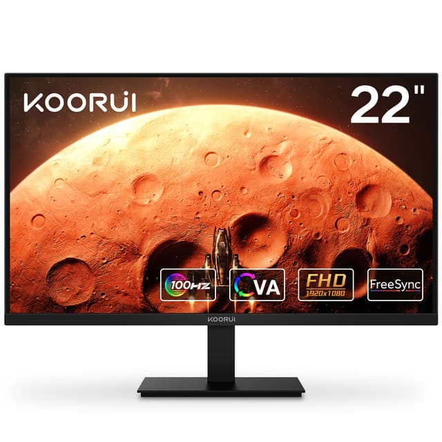 【Vakantiegeld-aanbieding】KOORUI E2212F 21,45 inch FHD (1920 x 1080) VA 100 Hz VGA HDMI-monitor