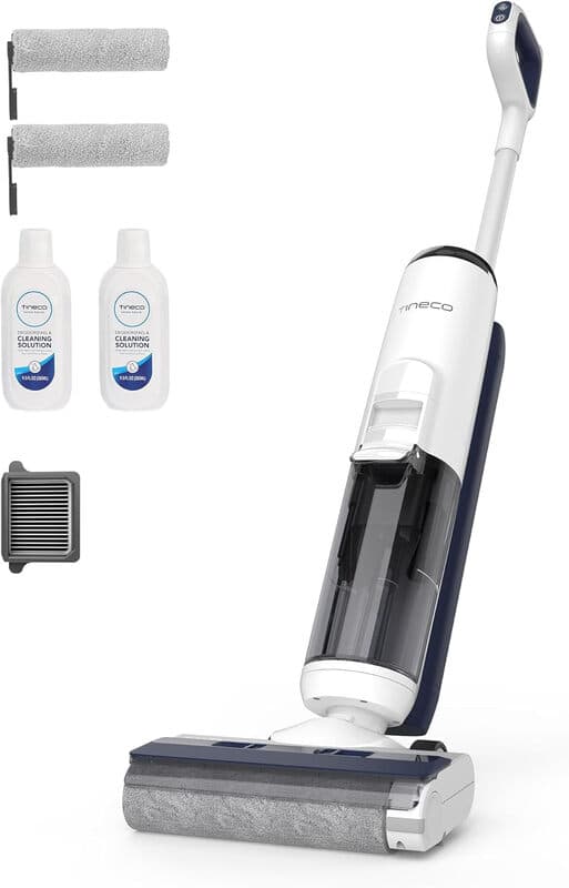 Tineco iFLOOR 5 Breeze Complete nat/droog stofzuiger, reiniging in één stap voor harde vloeren, randreiniging <0,5 cm, drievoudige batterijduur, zelfreinigend, lichtgewicht draadloze stofzuiger met dweilfunctie, blauw — afbeelding 1