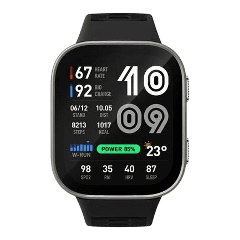 Amazfit Bip Max 50 mm Smartwatch, 2,07 inch AMOLED-display, 20 dagen batterijduur, GPS, 4 GB geheugen, Offline kaarten, Fitness tracker, Hybride training, 150+ sportmodi, HYROX-modus, 5 ATM voor Android, Zilver — afbeelding 1