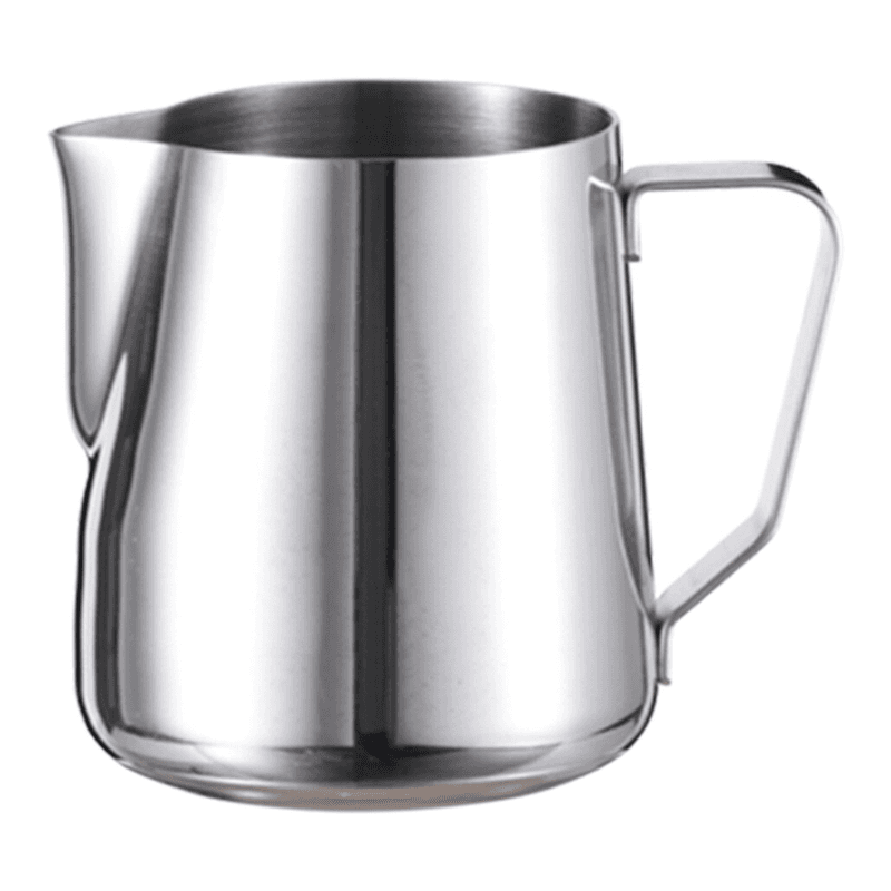 HiBREW 350 ml roestvrijstalen melkopschuimkan, koffiekan, latte-artbeker, cappuccino-melkkan, espresso-latte-art-melkopschuimkan, opschuimkan - 350 ml — afbeelding 1