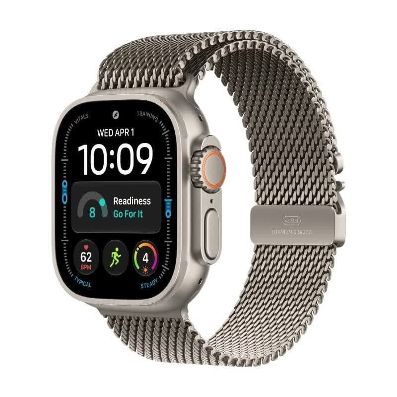 Apple Watch Ultra 4 - GPS + Cellular - 49 mm - titanium kast met naturel titanium milanese loop (M) — afbeelding 1