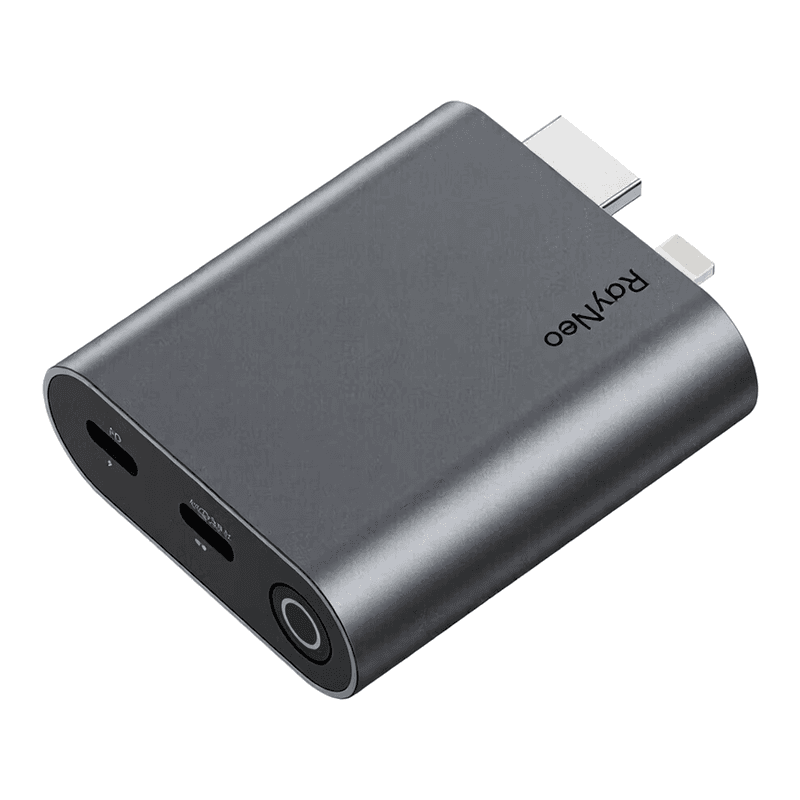 RayNeo HDMI-adapter voor iPhone 14 en oudere Lightning/HDMI-apparaten – Ingebouwde batterij en opladen tijdens gebruik – Ondersteunt 1080P120 Hz, 4K30 Hz video – Compatibel met Air 3s/Air 2s/Air 2 XR-brillen — afbeelding 1