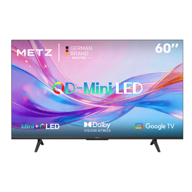 METZ QD-MiniLED 60MNH7000Z, Dolby Vision & Atmos, HDR10+, Brightness Booster, Full Array Local Dimming, 60Hz, HSR Refresh Rate Boost, VRR, HDMI 2.1, Google TV