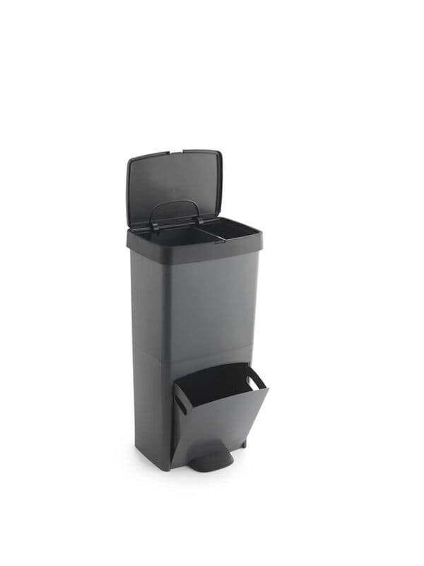 Sp-Berner 70 liter verticale recyclingbak – Grote capaciteit – Duurzame opbergoplossing van gerecycled kunststof – Gemaakt in Spanje