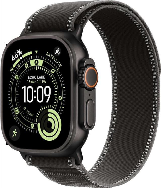 Apple Watch Ultra 3, Trail Loop S/M, Zwart (Zwart)