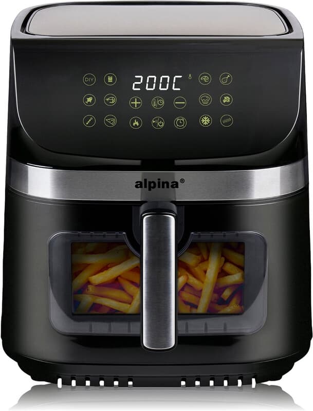 Alpina 9L 1800W Airfryer - Extra Grote Capaciteit - Digitale Timer en Temperatuurregeling - Snelle Luchtcirculatie