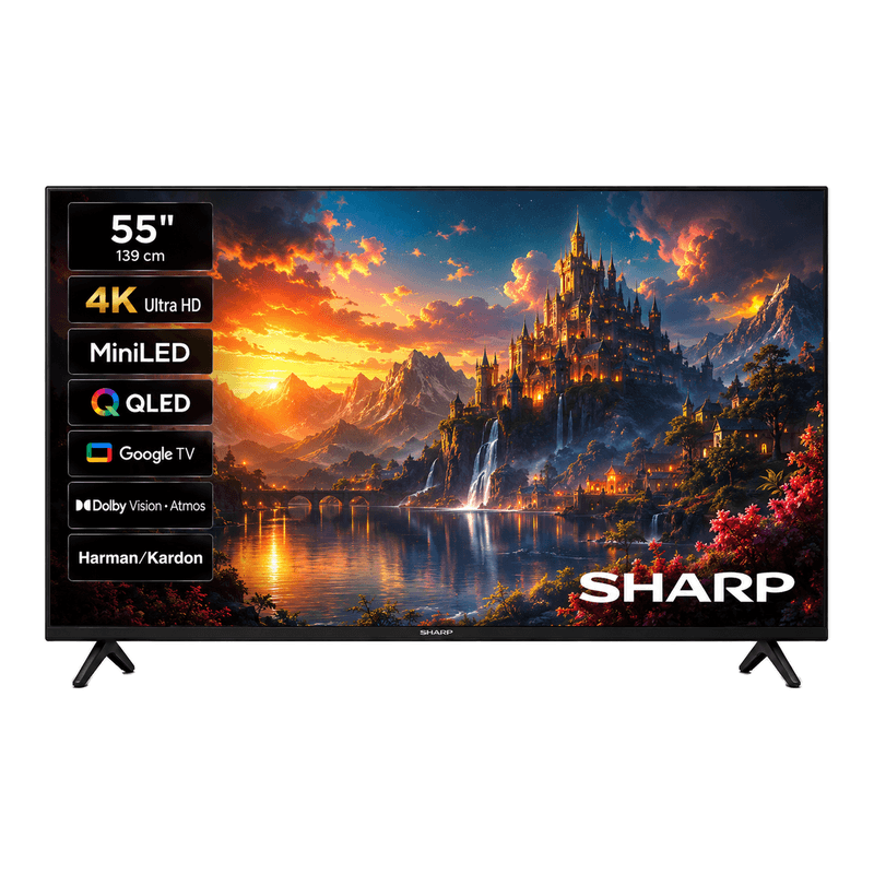 SHARP 55HR7465E 55" 4K UHD Smart TV 144Hz QLED Google TV — afbeelding 1