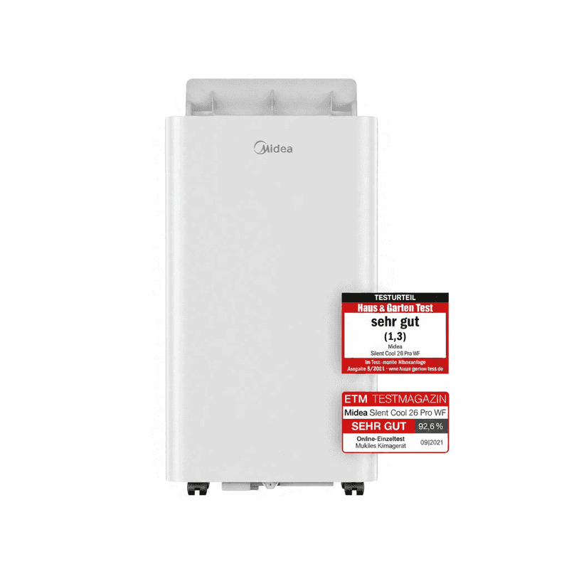 Midea Silent Cool 26 Pro WF - draagbare airco - 9000 BTU koeling, 2,6 kW ontvochtiger & ventilatie — afbeelding 1