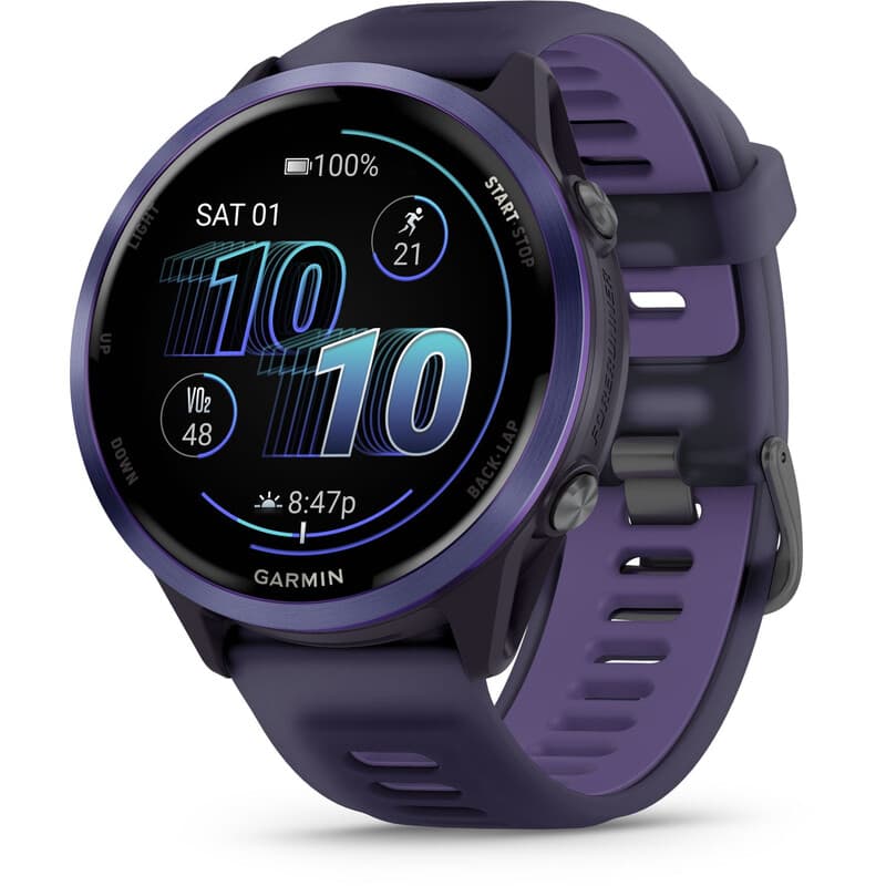 GARMIN Forerunner 570 47 mm Smartwatch - Paars/Indigo Siliconen Bandje — afbeelding 1