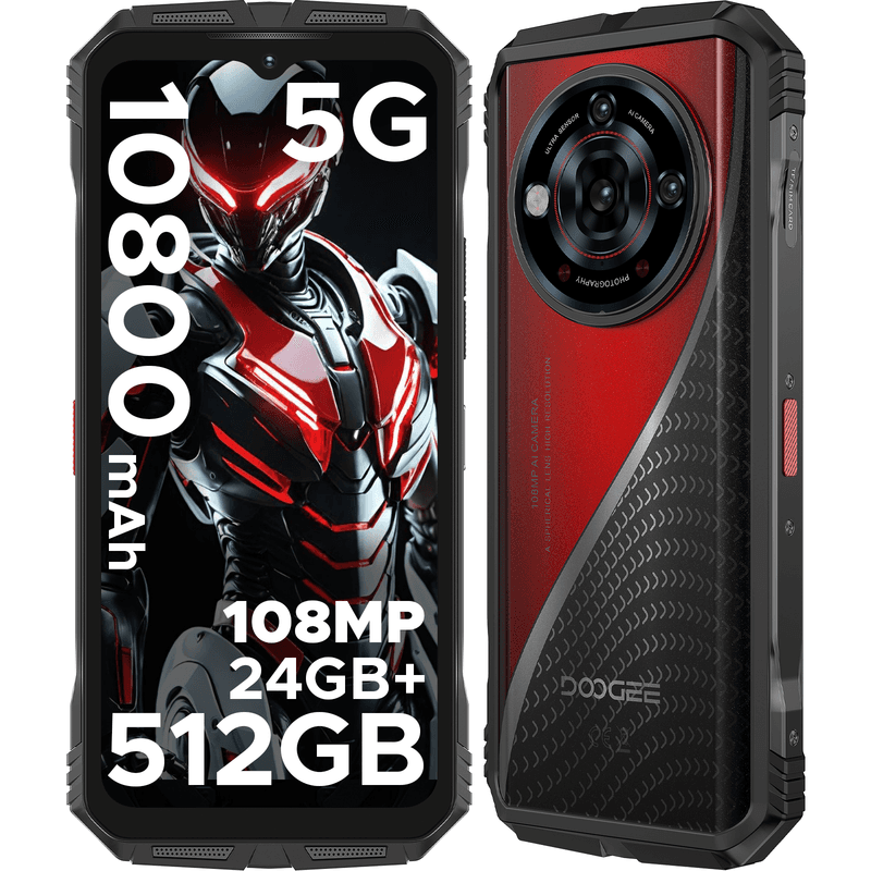 DOOGEE S118 PRO robuuste 5G-smartphone, 32 GB (8+24 GB) + 512 GB (2 TB) DDR5, Dimensity 7050, 6,6 inch FHD+ 120 Hz, 10800 mAh/33 W, 108 MP + 20 MP nachtzicht, Android robuuste telefoon, AI-functie, WiFi 6/ Face ID/ NFC — afbeelding 1