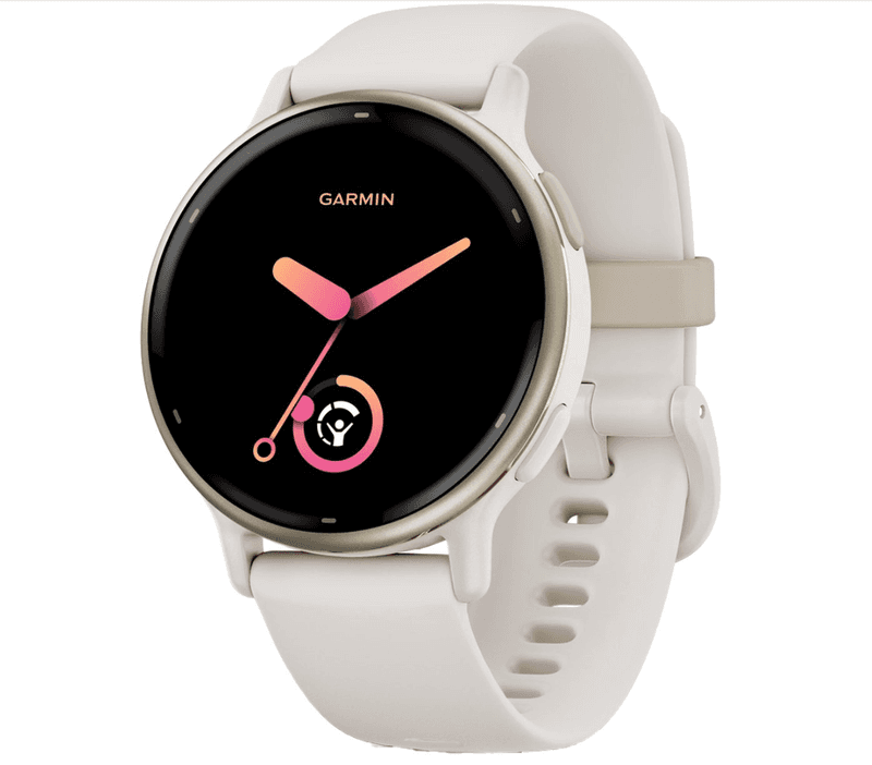 Garmin vivoactive 5 - smartwatch met bandje - Siliconen - Crèmekleurig goud / Ivoor — afbeelding 1