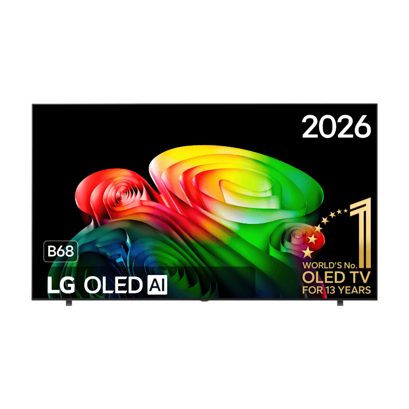 LG OLED77B68LA 77 inch 4K OLED Smart TV, α8 AI Processor 4K Gen3, 120 Hz, VRR 144 Hz, Dolby Vision, Dolby Atmos, webOS 26, G-SYNC Compatibel, FreeSync Premium, Zwart — afbeelding 1