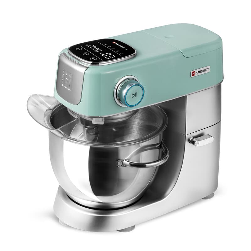 HAUSWIRT M5 hoogwaardige slimme staande mixer met led-aanraakscherm, elektrische staande keukenmixer, 5 vooringestelde menu's, 5,5 l deegmixer, 11 snelheden, turkooisgroen — afbeelding 1
