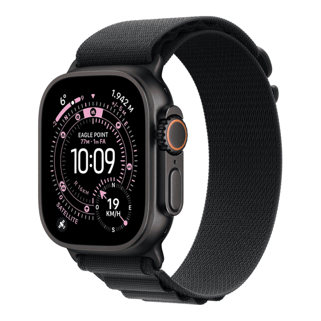 Apple Watch Ultra 3, Alpine Band L, Zwart (Zwart)