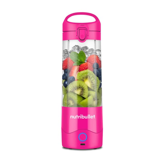 Nutribullet Portable 475 ml personal blender - roze - oplaadbare batterij - USB-C-opladen - 20 minuten gebruiksduur - voor smoothies onderweg