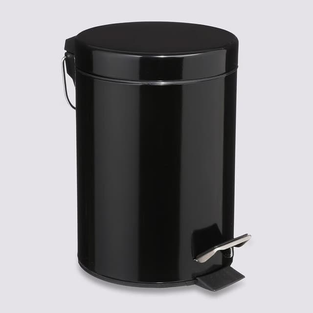 5five Metalen pedaalemmer met deksel - 3 L, zwart