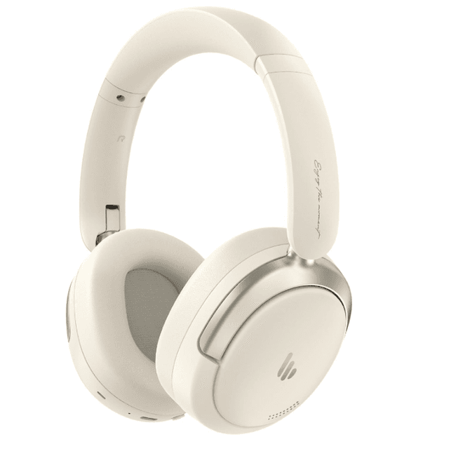 EDIFIER Atom Max opvouwbare over-ear koptelefoon – hybride actieve ruisonderdrukking, Hi-Res audio, geïntegreerde microfoon, volumeregeling, 45 uur afspeeltijd, snelladen, Bluetooth 5.4, personalisatie via app, wit