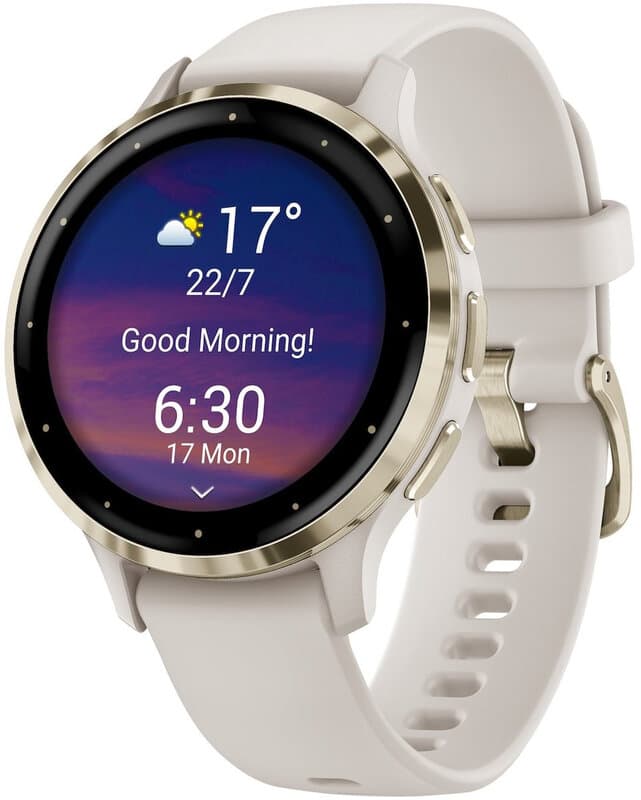 GARMIN Venu 3S - 41 mm Smartwatch - Ivoor - Witte Siliconen Band — afbeelding 1