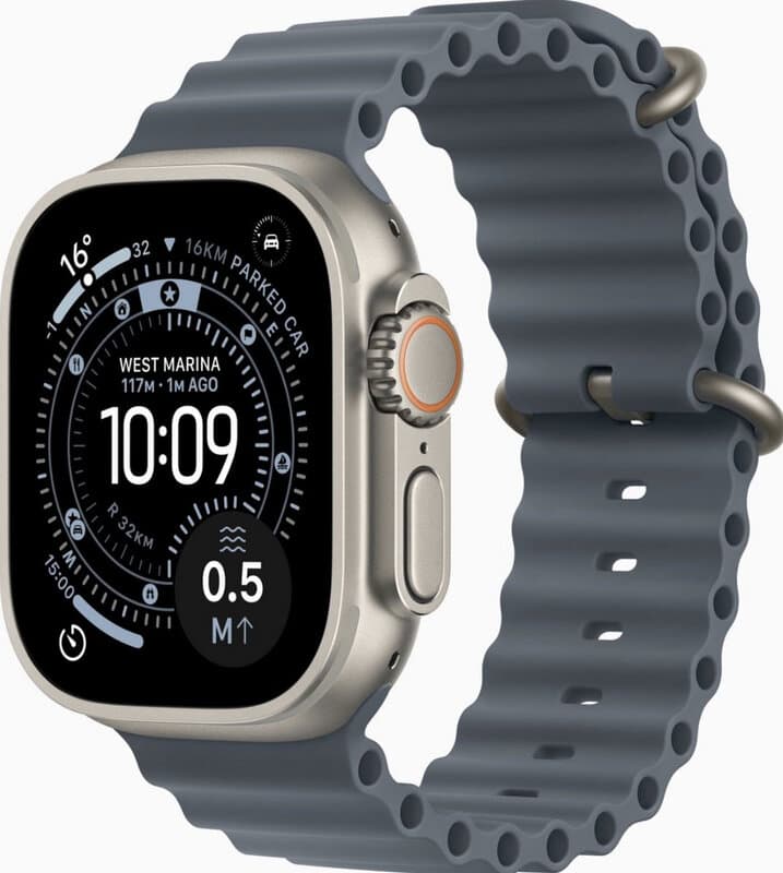 Apple Watch Ultra 3, Ocean Band, Titanium (Blauw) — afbeelding 1