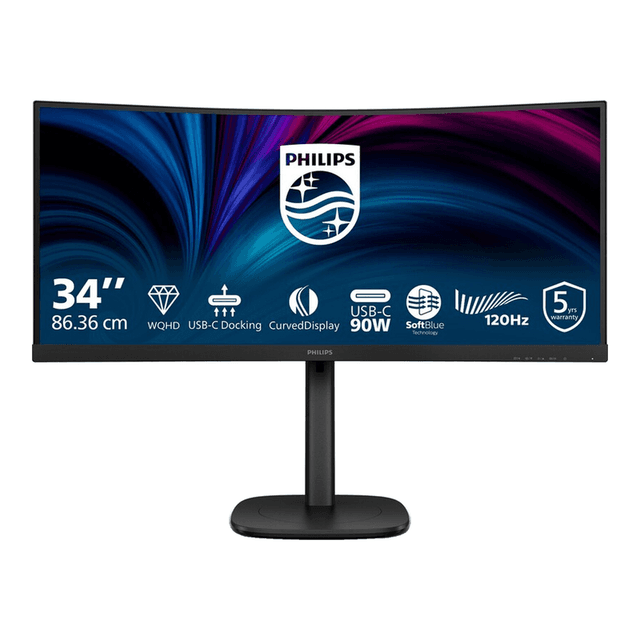 Philips 3000-serie 34B2U3600C/00 computermonitor 86,4 cm (34") 3440 x 1440 pixels Wide Quad HD LCD zwart