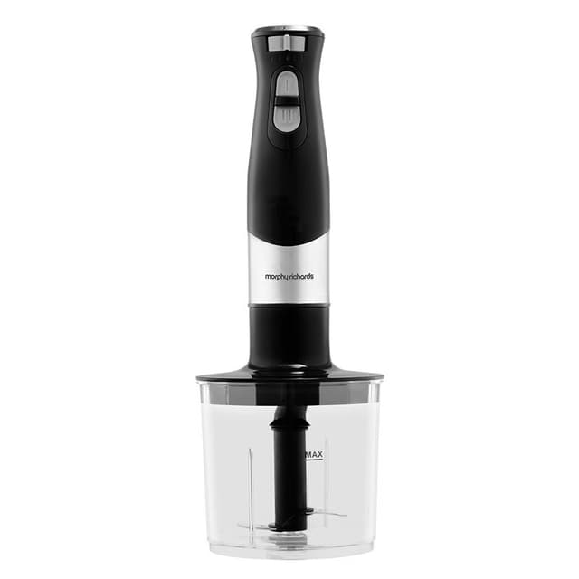 Morphy Richards Total Control staafmixer, variabele snelheidsregeling, turbofunctie, maatbeker van 700 ml, garde, afneembare mengstaaf, hakkom, 600 W, grijs, MUC-HB64V