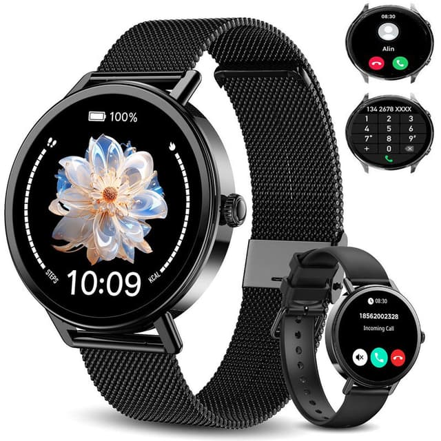 Blackview X30 smartwatch voor dames, 1,26 inch ronde fitnesshorloge met hartslagmeter, slaapmonitor, SpO2, stappenteller & activiteitentracker, IP67 waterdicht voor sport, werk & dagelijks gebruik, Android & iOS
