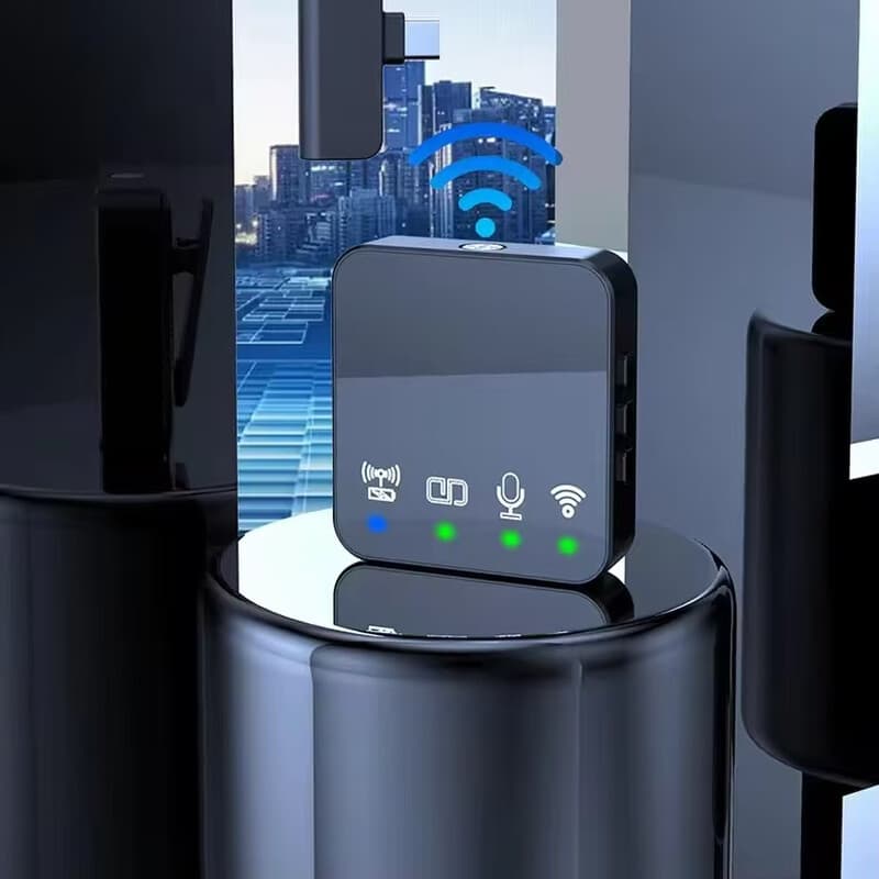 Verbex ST5 dubbele microfoon met iOS-aansluiting, populaire draadloze mini-knop microfoon — afbeelding 1
