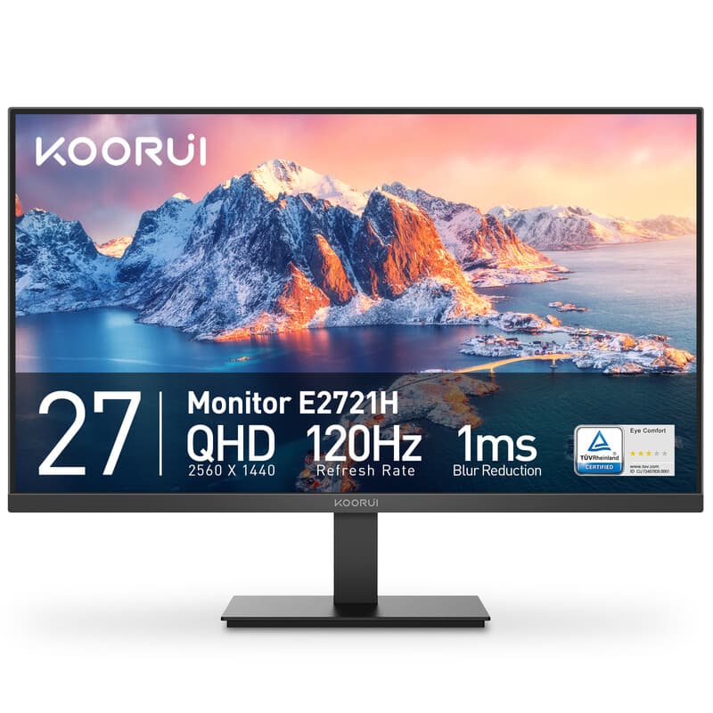 【Vakantiegeld-aanbieding】KOORUI E2721H 27-inch QHD (2560x1440) IPS HDR ultradunne computermonitor — afbeelding 1