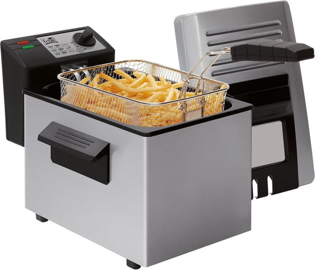 FRITEL Friteuse A103 - Friteuse / Frietpan - 3 Liter - Koude handgrepen - Deksel met filter en kijkvenster - Inklapbare handgreep - Voor 2-4 personen - 2000W