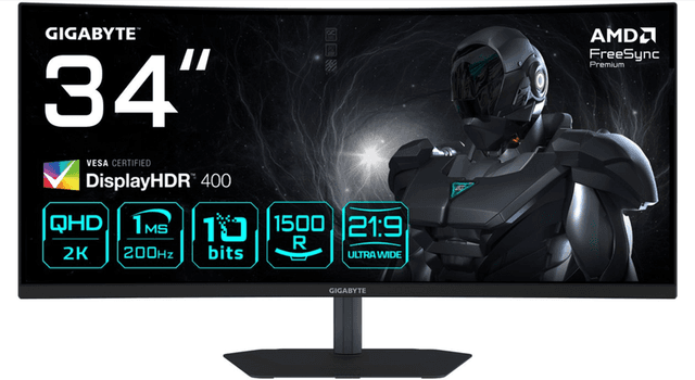GIGABYTE Monitor G34WQC2 EK UltraWide Quad HD 34