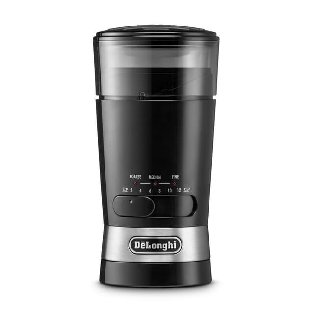 De'Longhi KG210 koffiemolen - roestvrijstalen messen - 3 maalstanden - kopjesaantal selectie tot 12 kopjes - push-to-grind-knop