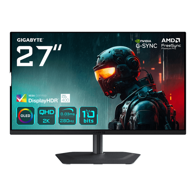 GIGABYTE AORUS 27" MO27Q2A QHD 280Hz FreeSync Premium Pro QD-OLED Monitor