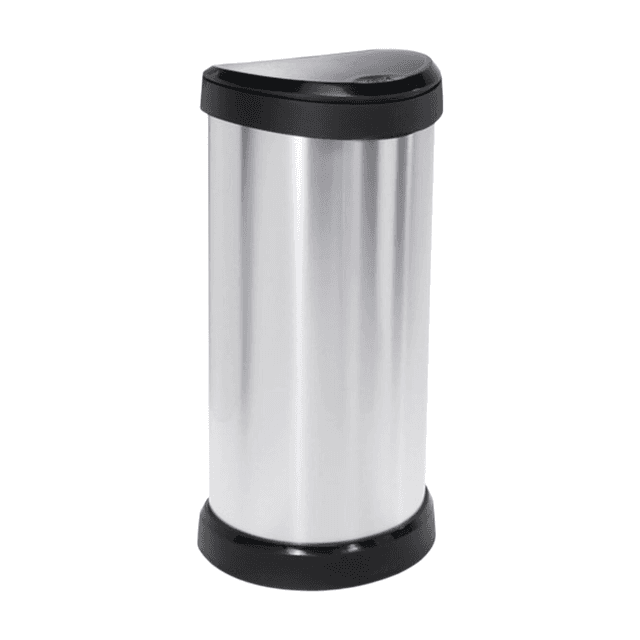 Curver Curver Decobin duwprullenbak - 40 liter - metallic - gerecycled kunststof - premium opbergoplossing, duurzaam kunststof, moderne huisorganisatie