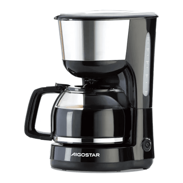 Aigostar koffie- en theemaker met warmhoudfunctie, éénknopsschakelaar, 1,25 L, zwart