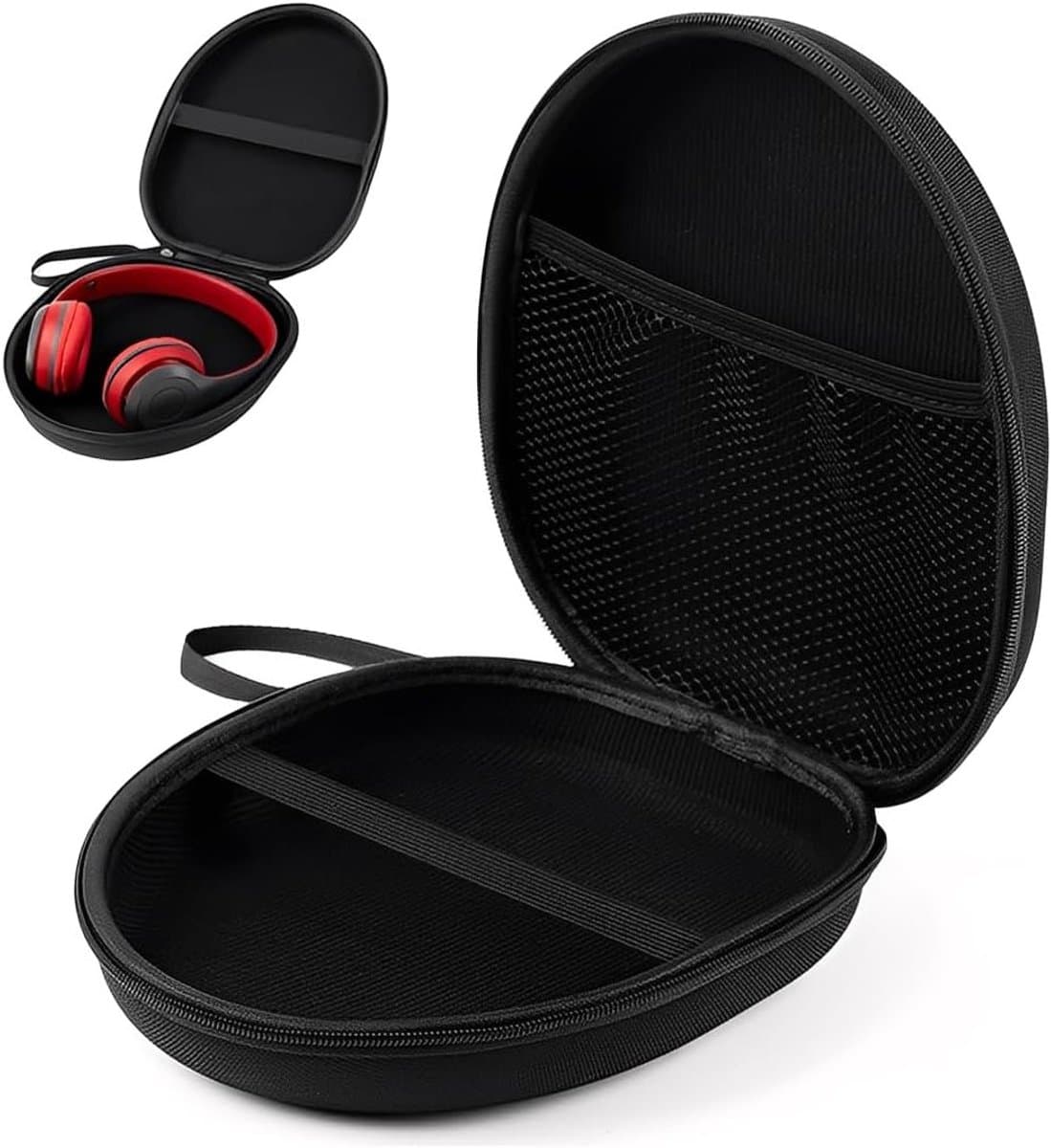 SnelShoppen - Over-ear headphone bag, universele headset hard shell, opbergcase voor oordopjes, beschermende tas, reistas, compact en duurzaam, 22cm x — afbeelding 1