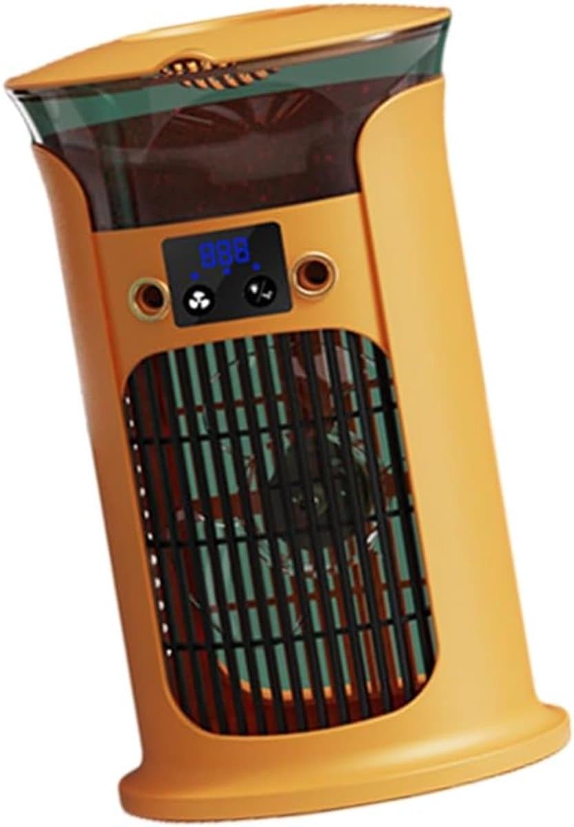 VHV-Draagbare Mini Aircooler - USB Bureau Ventilator met 3 Snelheden - Kleine Mobiele Luchtkoeler voor Slaapkamer en Kantoor - Persoonlijke Desktop Cooling Fan met 7 LED Verlichting — afbeelding 1