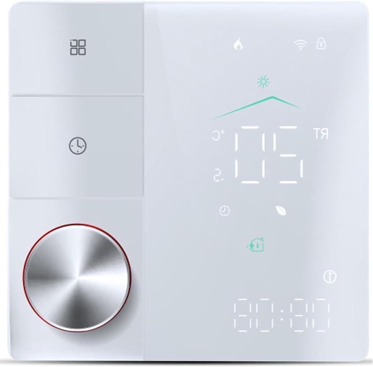 Slimme Thermostaat - Wifi Regelaar - Vloerverwarming - AI Leren - 88x88mm - Wit — afbeelding 1