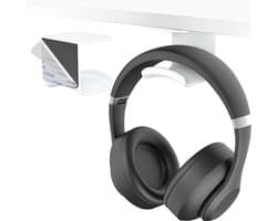 Hoofdhanger voor Hoofdtelefoon - Plakhaak voor Muur of Onder Bureau met Sterke 3M Lijm, Universele Houder voor Gaming Headsets tot 1 kg, Wit