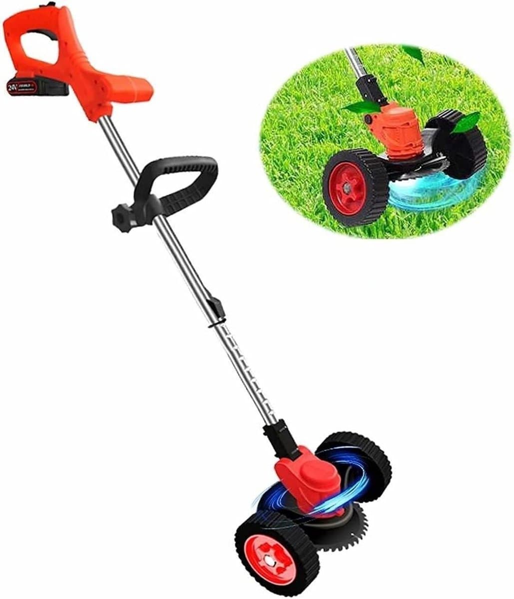 Draadloze Grasmaaier - Elektrische Grasmaaier Onkruidmaaier - Gazon Onderhoud - Verstelbare Snijkop - 230 mm Maaibreedte - Rood — afbeelding 1