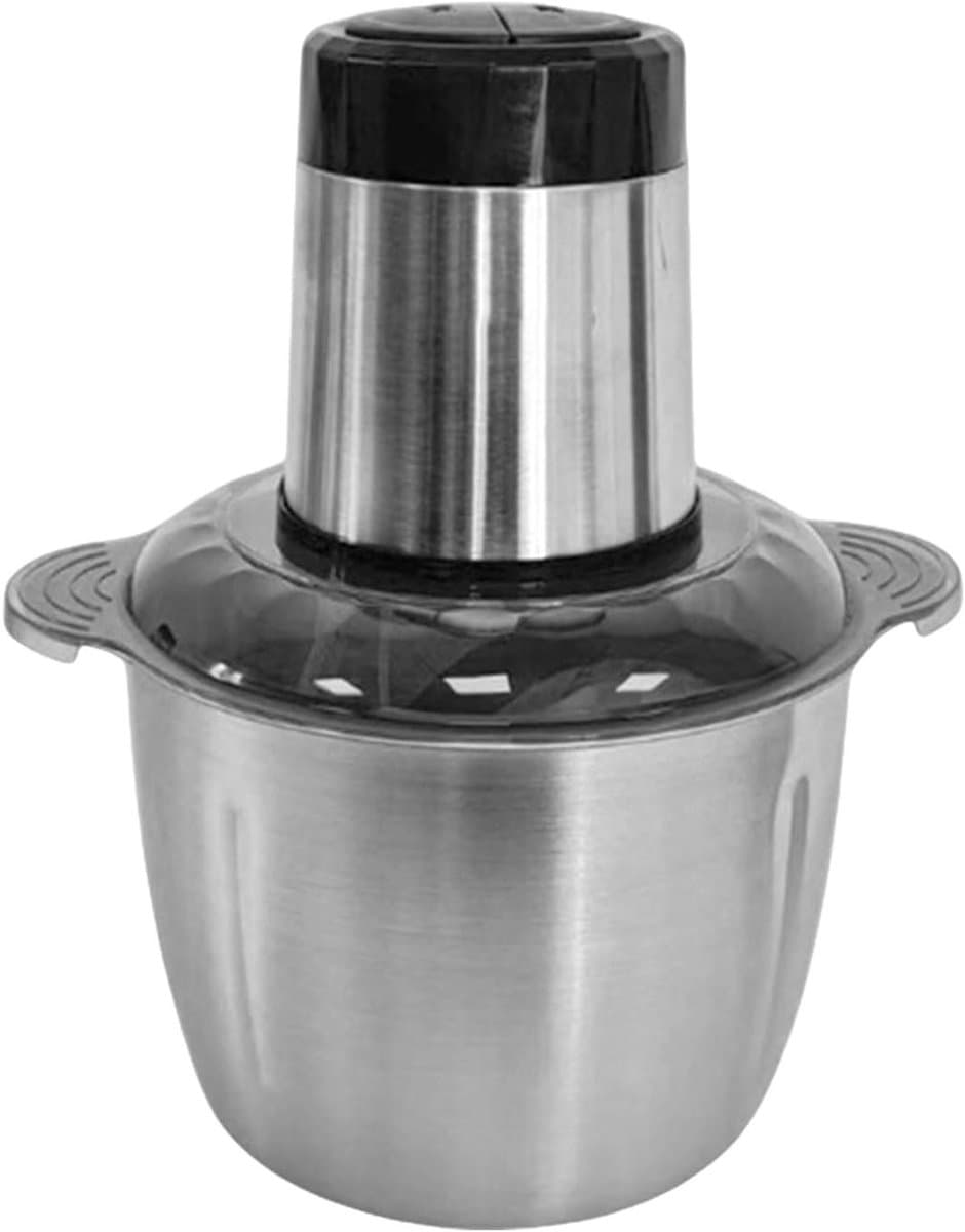Elektrische Knoflookhakker - Groentehakker Blender - Maaltijden Bereiden - Roestvrijstalen Kom - 2L Capaciteit - Zilver — afbeelding 1