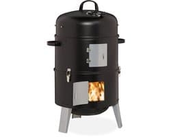 rookoven bbq - 3 in 1 - met thermometer en ventilatiegat - ∅ 40 cm - staal