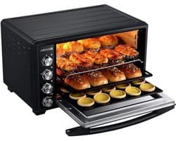 Elektrische oven - Heteluchtoven Airfryer - Bakken, grillen en toasten - 40 Liter inhoud - 479*433*330 mm - Zwart