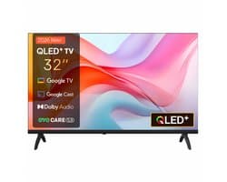 32 inch QLED Smart TV – Google TV – 4K-achtige HDR-beleving met HDR10 – Dolby Audio – Bluetooth 5.1 – Google Cast – DVB-T2/C/S2 – Energieklasse E