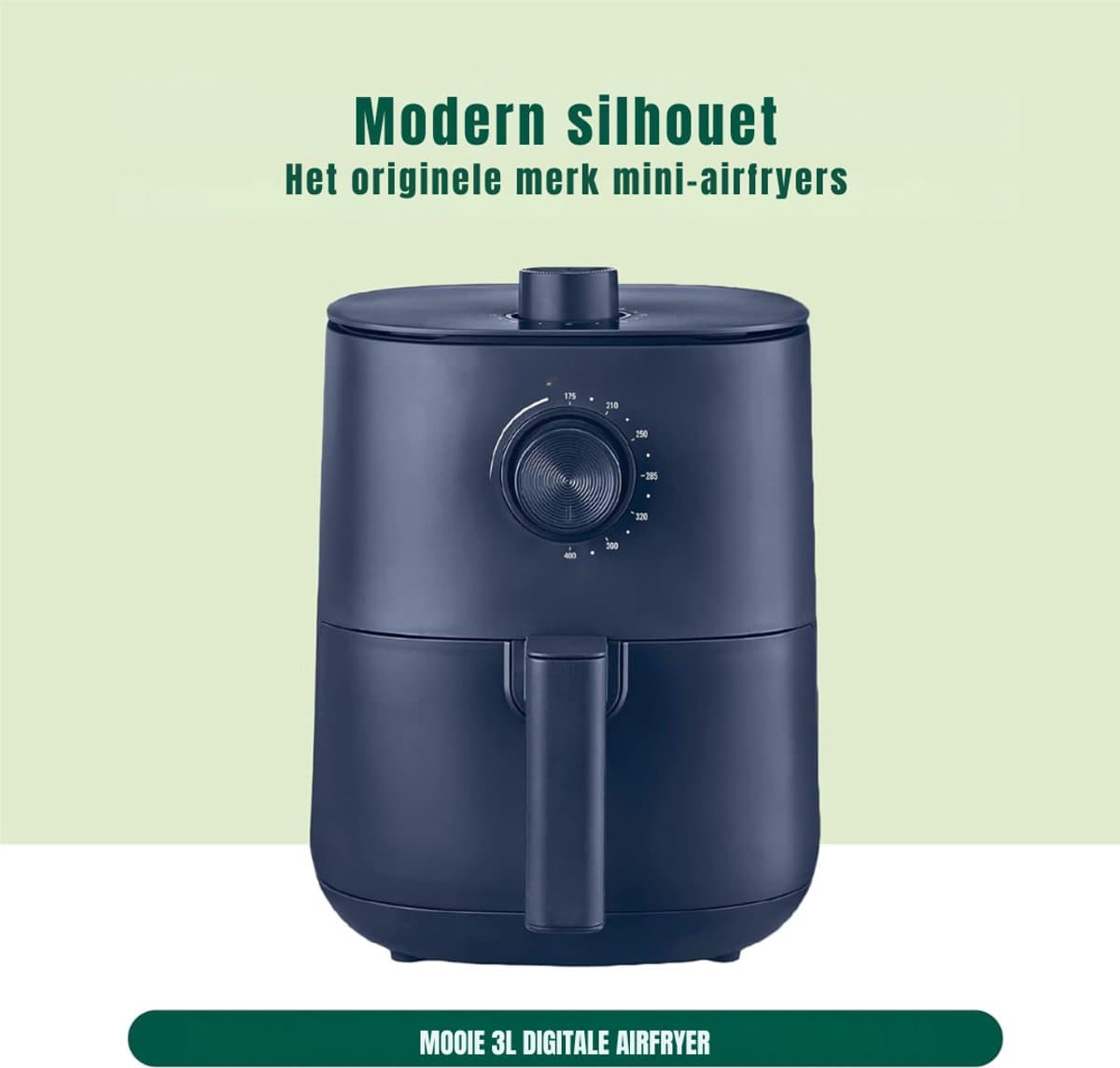 Quvo® Mini airfryer - Airfryer - Airfryer klein - Blauw - 23cm x 29cm x 30cm — afbeelding 1