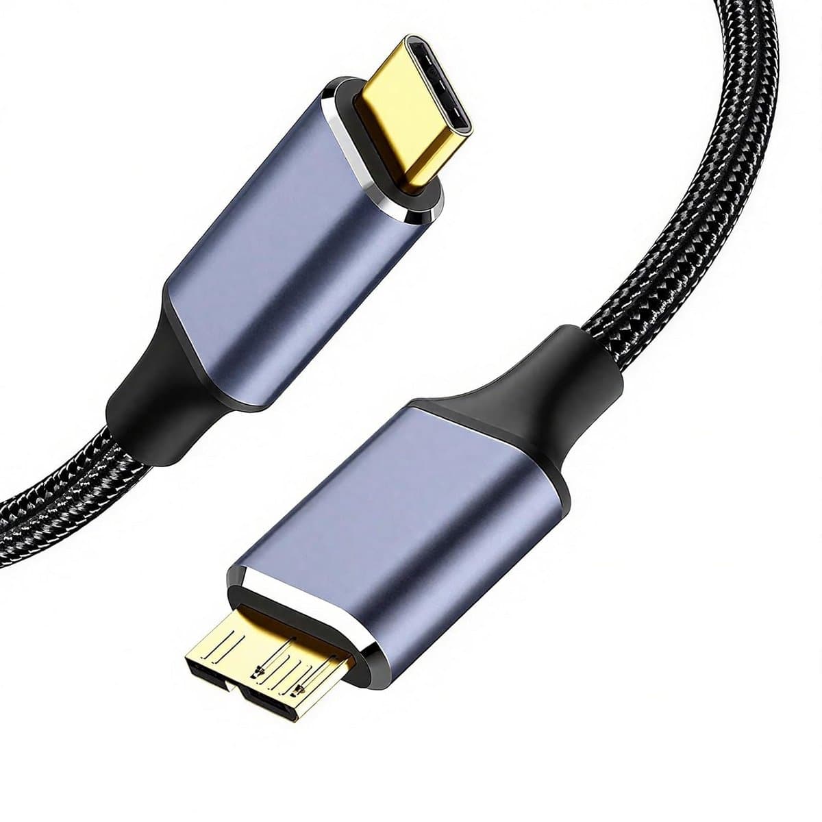 USB-C naar Micro-B Kabel voor Externe Harde Schijf SSD Opladen - 5 Gbps Snelheid - 0.5 Meter — afbeelding 1