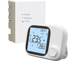 Slimme Thermostaat - Temperatuurregelaar - Comfort Binnenshuis - App en Stem Bediening - 8.6 x 8.7 x 3 cm - Wit