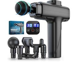 SnelShoppen - Spiermassagepistool Massage Gun Draagbare Spiermassager met Diepe Weefsels, Ultrastille 30 Snelheden, Percussiemassageapparaat met 8 Mas
