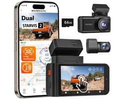 Solidchoice - Draadloze Dash Cam met 1440P Beeldkwaliteit en GPS