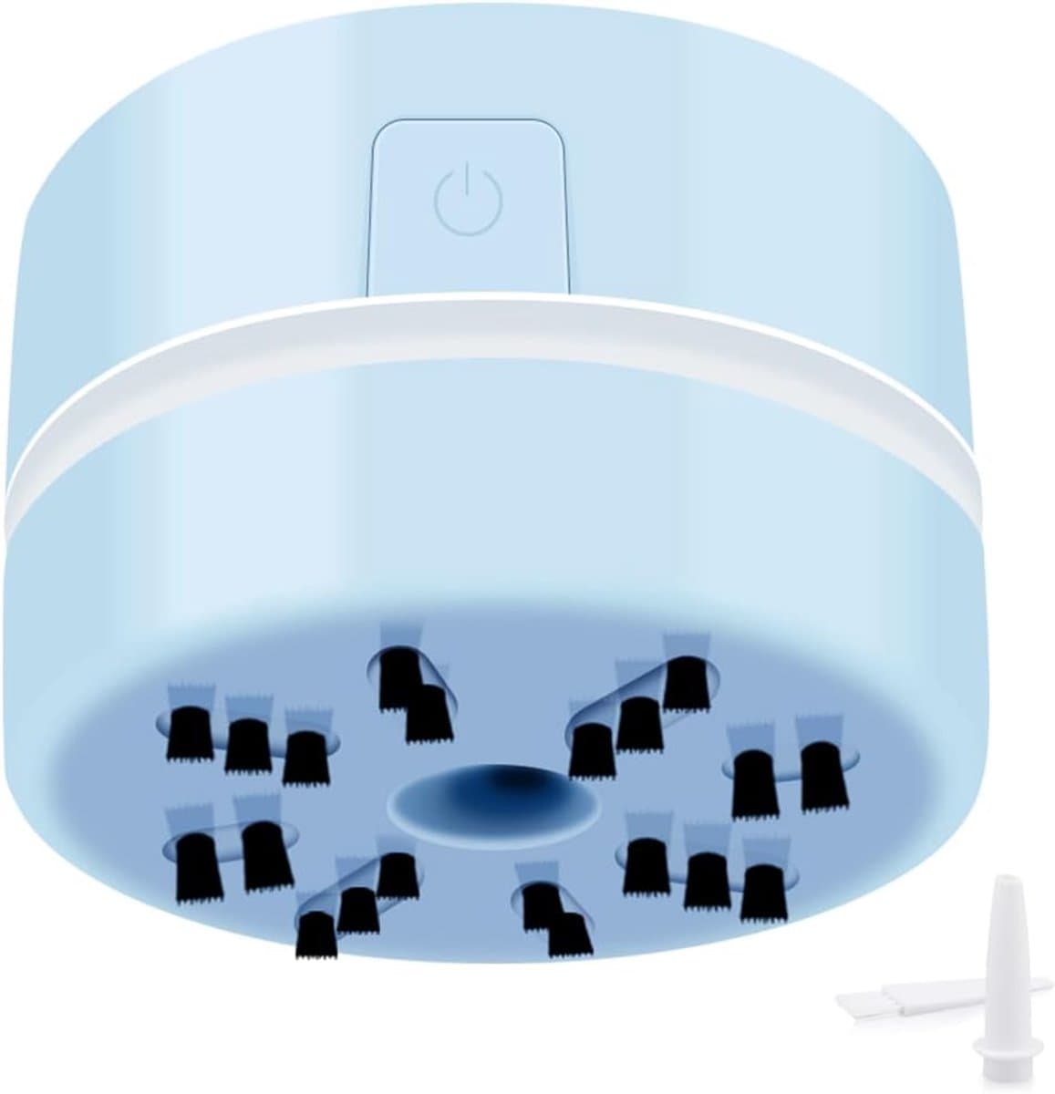 Mini Handheld Tafelstofzuiger Blauw, Bureauaccessoire voor Diamant Nail Art Gereedschap, Compact Stofzuiger voor Nagelpoeder en Bureaustof — afbeelding 1